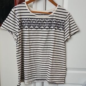 Striped Black and White Top